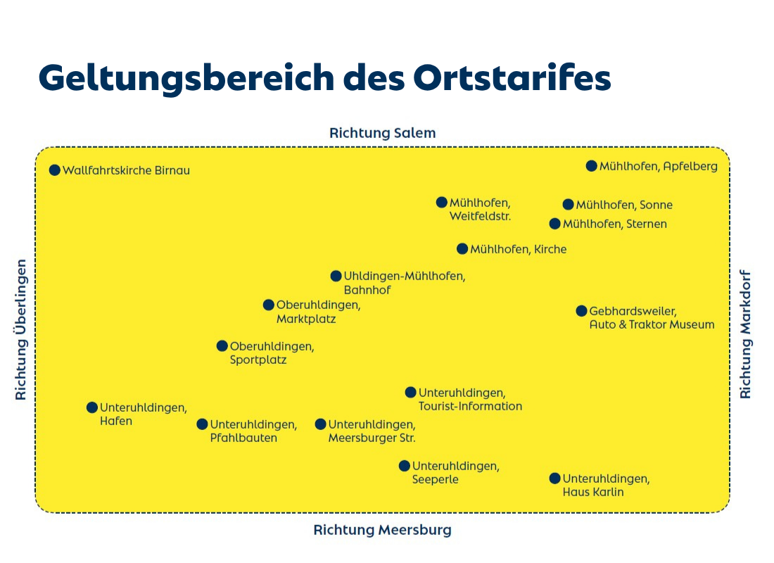 Gebietskarte zum Geltungsbereich des Ortstarifes Uhldingen-Mühlhofen